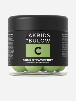Lakrids by Bülow C Sour Strawberry Chocolate Coated Red Liquorice 115g