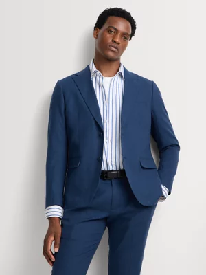 Markham Men's Slim Fit Cotton/Linen Navy Suit Jacket