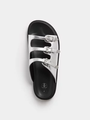 Moulded Three Strap Slip On Sandals