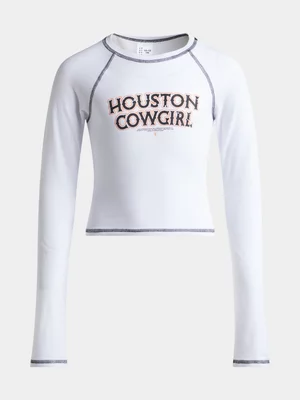 Girls Cowgirl Graphic Long Sleeve T-Shirt