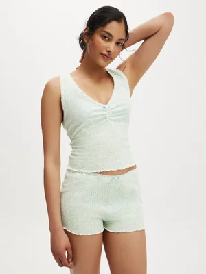 Women's Cotton On Green Waffle Pointelle Camisole Top