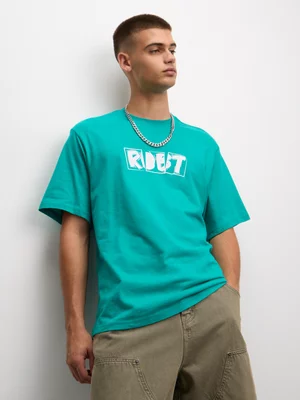 Redbat Athletics RDBT Emblem Flock Graphic Teal T-Shirt