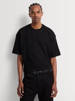 Relay Jeans Men's Oversized Plain Black T-Shirt