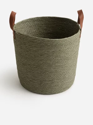 Jet Home Green Storage Basket With Handle Medium