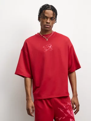 The FIX Men's Red Sketch Cupid Graphic Top