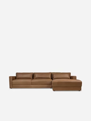 Harlow Corner Unit Couch RHF Leather Codiac Taupe