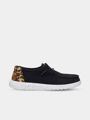Women's HEYDUDE Wendy Wildcat Black/Leopard