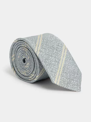 Markham Men's Textured Stripe Steel Blue Tie