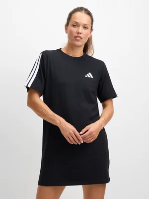 adidas Womns 3-Stripes Boyfriend Black Dress