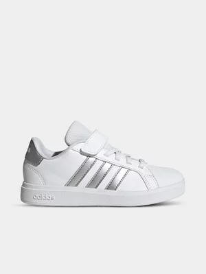Kids adidas Grand Court 2.0 White/Silver Sneaker