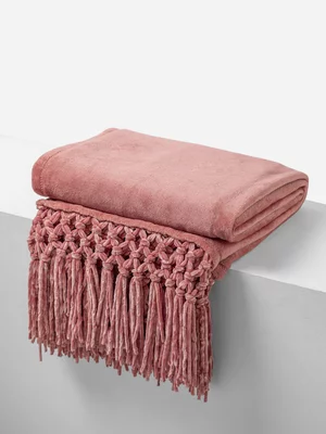 Throw Tassel Mink Recycled Raspberry 130x180