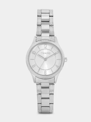 Tempo Silver Plated Silver Tone Dial Bracelet Watch
