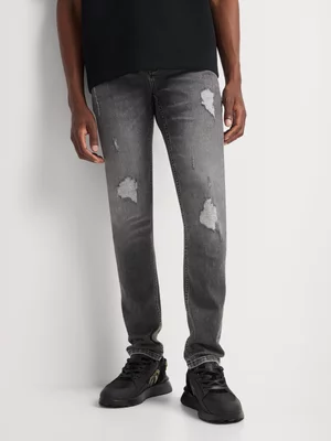 Fabiani Men's Dark Grey Fashion Skinny Denim Jeans