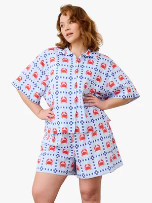 Women's Me&B Crab Print Boxy Shirt