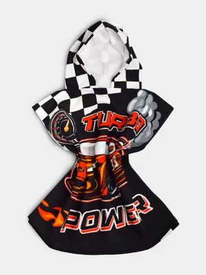 Squiggle Black Racer Hooded Towel
