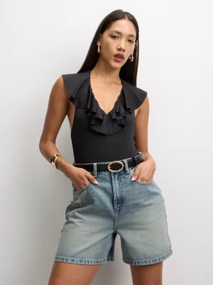 The FIX Women's Light Wash 90's Denim Shorts