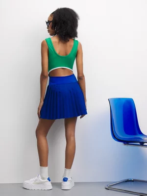 The FIX Women's Green & Blue Pleated Mini Dress