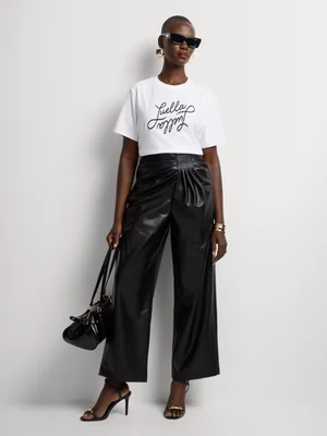 Luella Draped Pleather Trousers