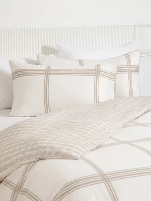 Everynight Reversible Twill Check Duvet Cover Set Stone