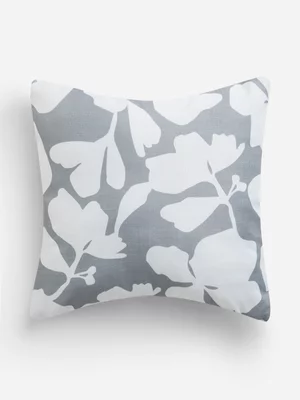 Jet Home Steel Grey Bold Floral Cushion