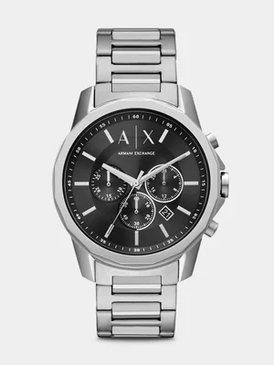 Armani Exchange Black Dial Stainless Steel Chronograph Bracelet Watch