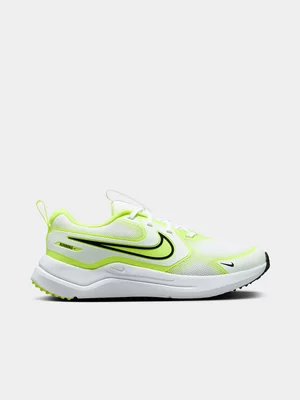 Nike Junior Grade-School Cosmic Runner White/Volt Running Shoes 