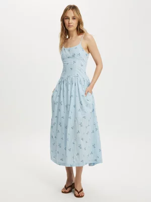 Women's Cotton On Blue Alexis Seamed Maxi Dress