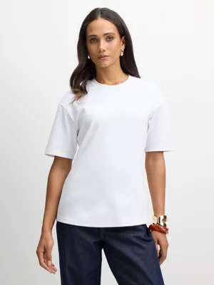 Exact Women's White Cinched Waist T-Shirt