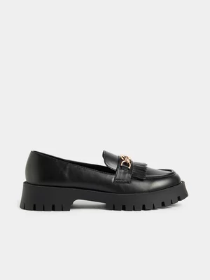 Exact Women's Black Chunky Loafers 