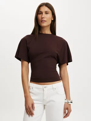 Women's Cotton On Brown Blair Batwing Short Sleeve T-shirt