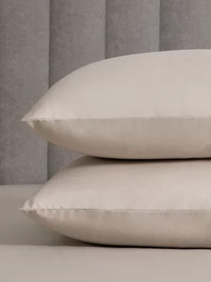 Sheraton Textiles Cotton Percale 200 Thread Count Pillowcases Biscuit