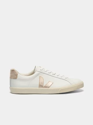 Women's Veja White Platine Esplar Logo Sneakers
