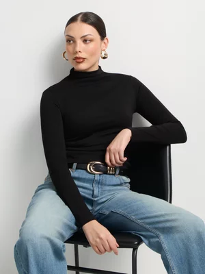 Soft Touch Highneck Fitted Top Long Sleeve