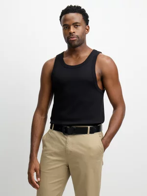 Exact Men's Black Rib Vest