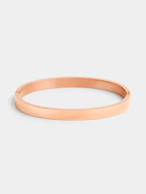 Tempo Jewellery Rose Plated Hinge Bangle 