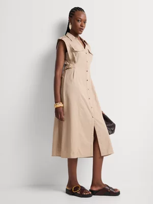 Side Buckle Shirt Dress