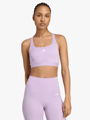 adidas Womens Powerreact Powder Plum Sports Bra