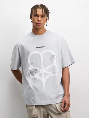 Anatomy Men's Logo Displaced Grey T-shirt