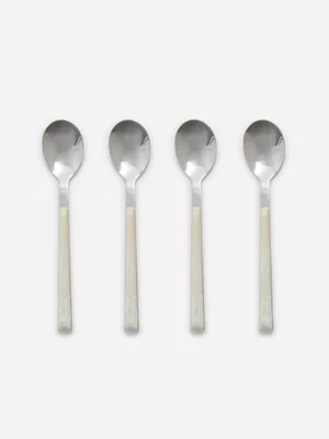 Jet Home White 4 Piece Layered Teaspoon