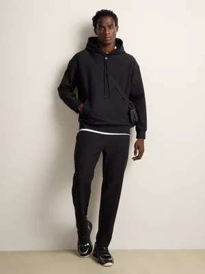 Fabiani Men's Black Textured Co-Ord Hoody