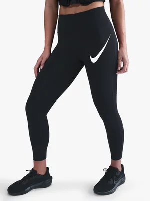 Nike Womens Temp Swoosh 7/8 Black/White Run Leggings