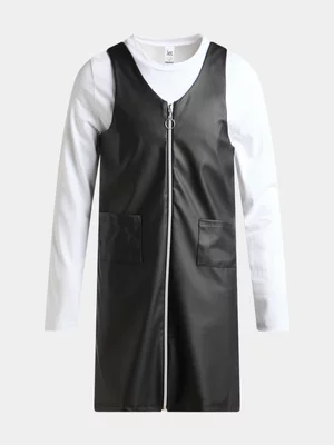 Jet Older Girls Black Zip Through Dress