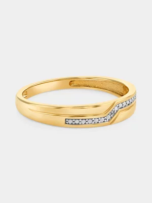 Yellow Gold Earth Grown Diamond Geometric Ring