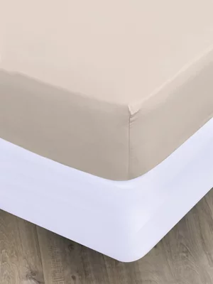 Volpes Cotton 200TC Natural Fitted Sheet