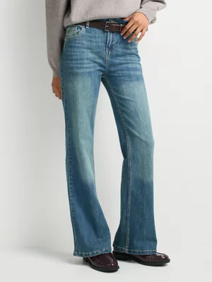 FF Denim Low Rise Flare Leg Jeans