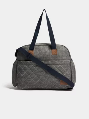 Jet Baby Grey Quilted Nappy Bag
