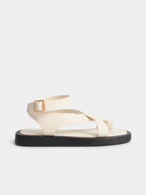 Exact Women's White Crossover Sandals 