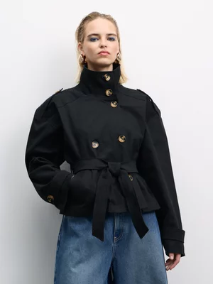 The FIX Women's Black Trench Jacket
