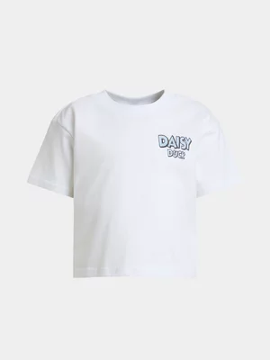 Jet Younger Girls White Daisy Boxy T-Shirt