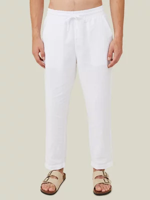 Men's Cotton On White Linen Pants